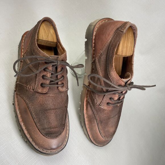 ROAN by Bed Stu 'FENTON' Distressed Leather Shoes! Pecan Beige Suede Sz 9.5 - Picture 4 of 16